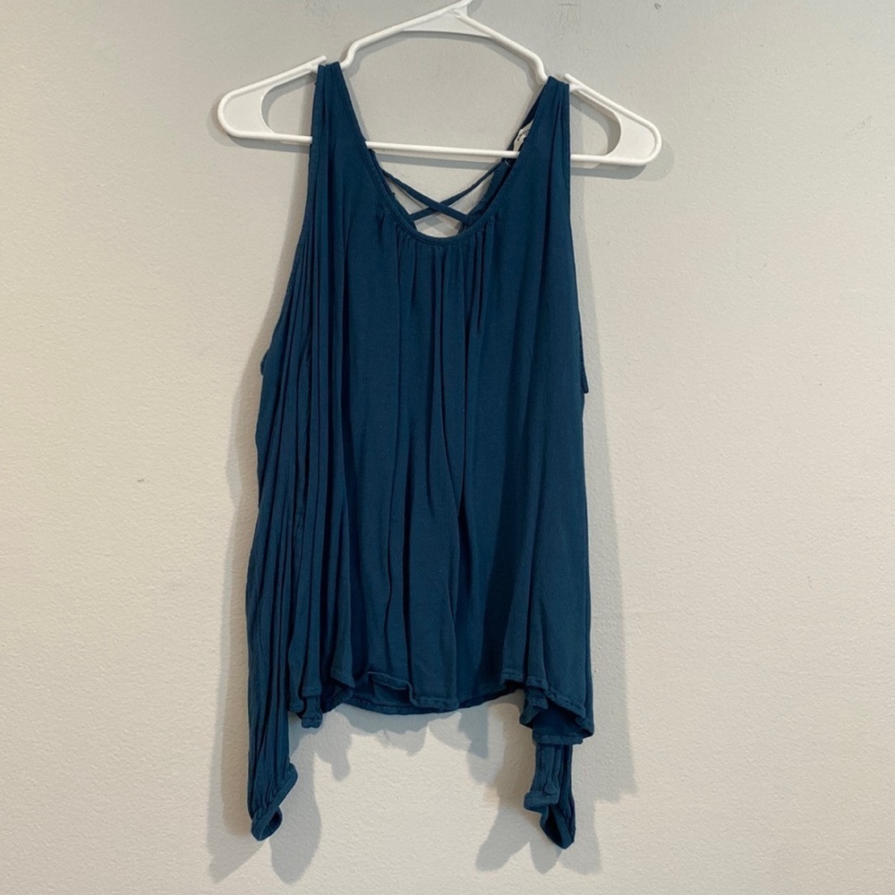 Arizona Jean Co Blue Off Shoulder Long Sleeve Blouse - Size Large
